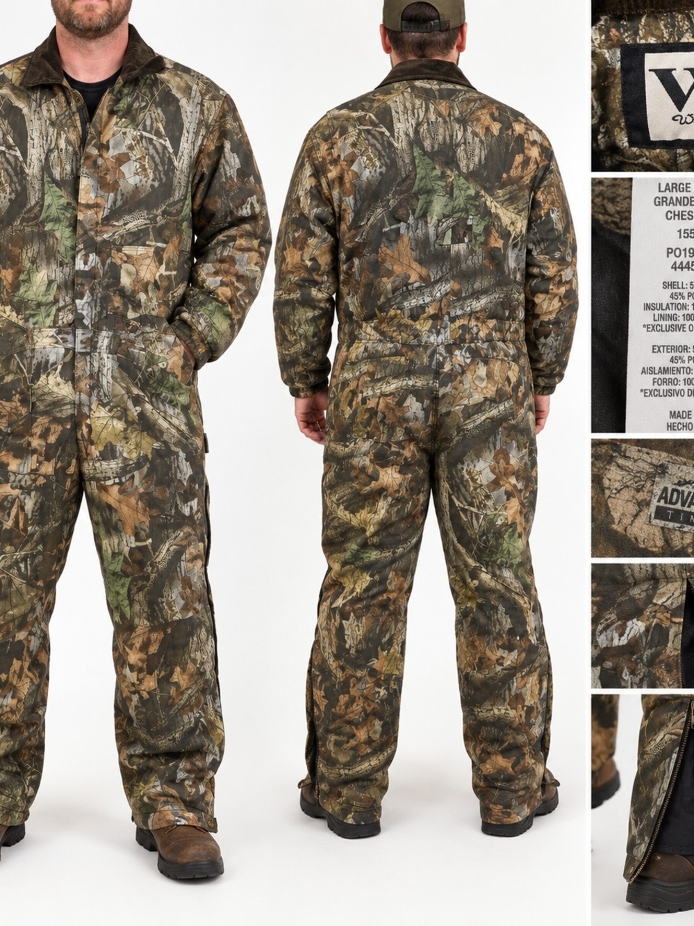 Walls Blizzard Pruf Advantage Timber Camo Insulated Coveralls Large Regular